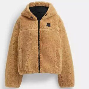 Tonal Sherpa Zip Hoodie In Recycled Polyester